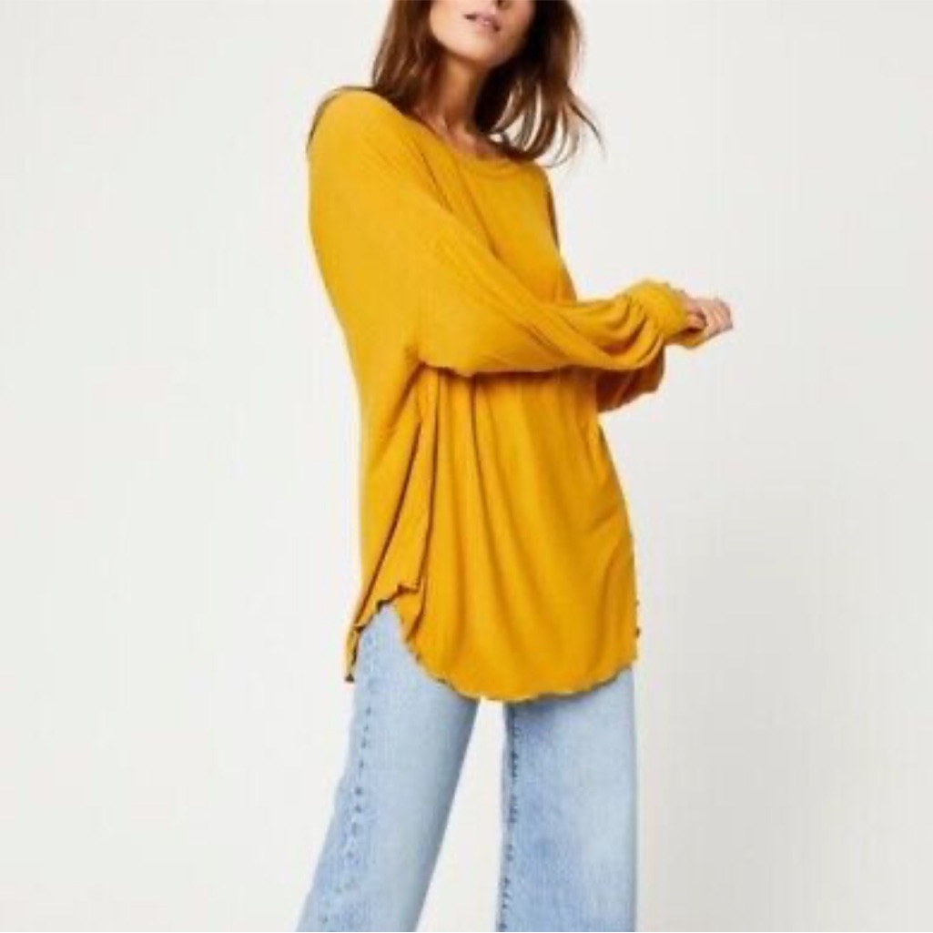 Free People Yellow Blouse
